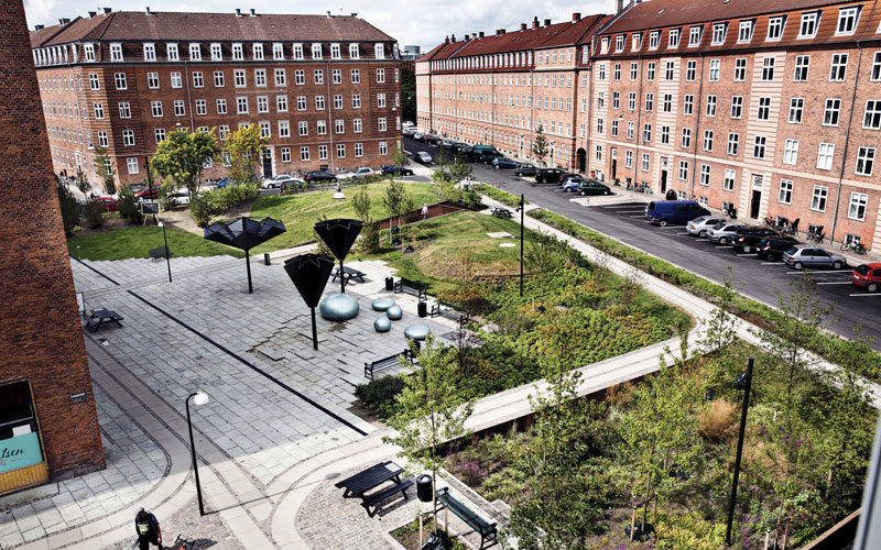 Klimaløsninger som bidrager til grøn bykvalitet og biodiversitet i byrummet.